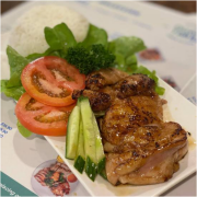 Grilled Soy Ginger Chicken with Steamed Rice
