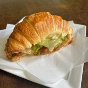 Vietnamese Grilled Chicken &amp; Smashed Avo Croissant + Hot Chips (S) + Can of Soft Drink